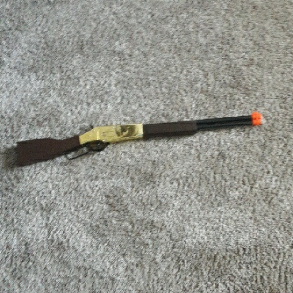 Toy Rifle with Gold and Brown Accents